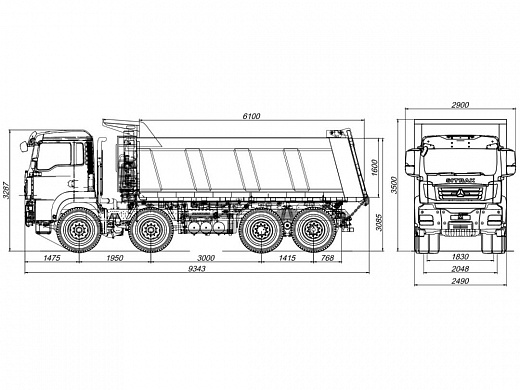 Самосвал SITRAK C7H 8×4 ZZ3316V306ME V=22 куб.м КДМ