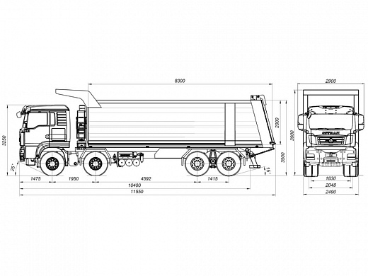 Самосвал SITRAK C7H 8×4 ZZ3316V466ME Углевоз 38 куб.м i=5,92