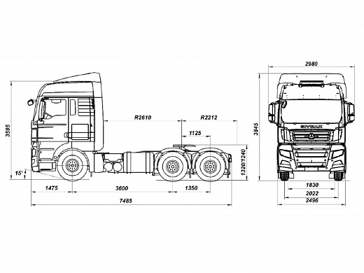 Седельный тягач SITRAK C7H 6×4 ZZ4256V364HE