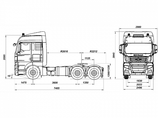 Тягач SITRAK C7H 6×2 ZZ4256V363HE ADR