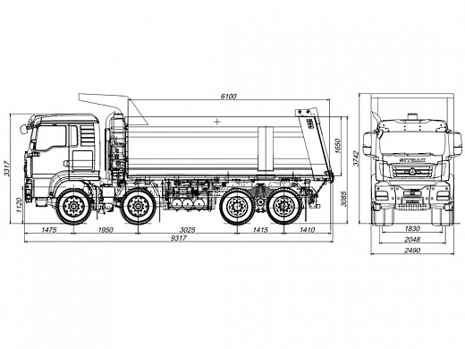 Самосвал SITRAK C7H 8×4 ZZ3316V306ME 22 куб.м i=5,26
