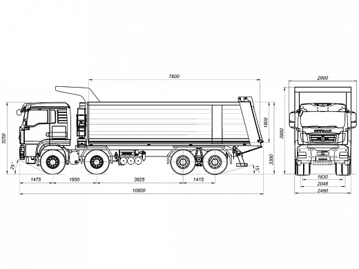 Самосвал SITRAK C7H 8×4 ZZ3316V386ME Углевоз 32 куб.м i=5,92