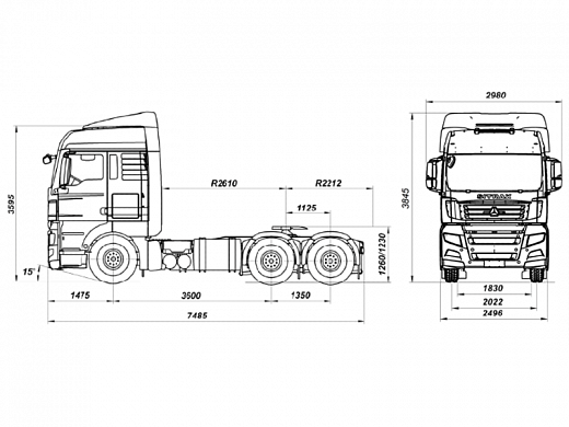 Тягач SITRAK C7H 6×2 ZZ4256V363HE