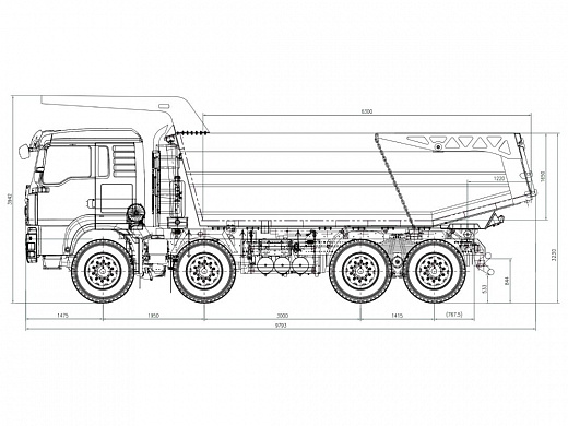Самосвал SITRAK C7H 8×4 ZZ3316V306ME скальный 23 куб.м