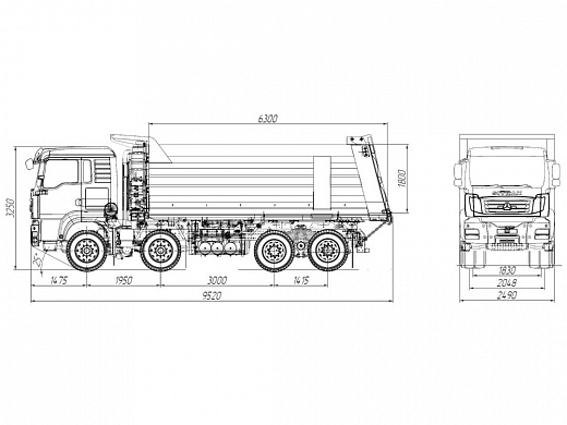 Самосвал SITRAK C7H 8×4 ZZ3316V306ME 26 куб.м i=4,2
