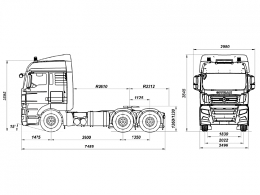 Тягач SITRAK C7H 6×4 ZZ4256V364HE ADR