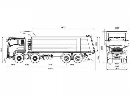 Самосвал SITRAK C7H 8×4 ZZ3316V386ME Углевоз 32 куб.м i=4,77